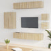 Set dulap TV, 8 piese, stejar sonoma, lemn prelucrat - WALTI WALTI