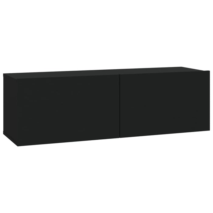 Set dulap TV, 8 piese, negru, lemn prelucrat WALTI