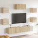 Set dulapuri TV, 7 piese, stejar sonoma, lemn prelucrat - WALTI WALTI