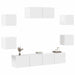 Set dulap TV, 7 piese, alb, lemn prelucrat - WALTI WALTI