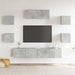Set dulapuri TV, 7 piese, gri beton, lemn prelucrat - WALTI WALTI