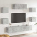 Set dulapuri TV, 7 piese, gri beton, lemn prelucrat - WALTI WALTI