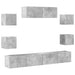 Set dulapuri TV, 7 piese, gri beton, lemn prelucrat - WALTI WALTI