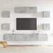 Set dulapuri TV, 7 piese, gri beton, lemn prelucrat - WALTI WALTI