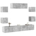 Set dulapuri TV, 7 piese, gri beton, lemn prelucrat - WALTI WALTI
