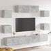 Set dulapuri TV, 7 piese, gri beton, lemn prelucrat - WALTI WALTI