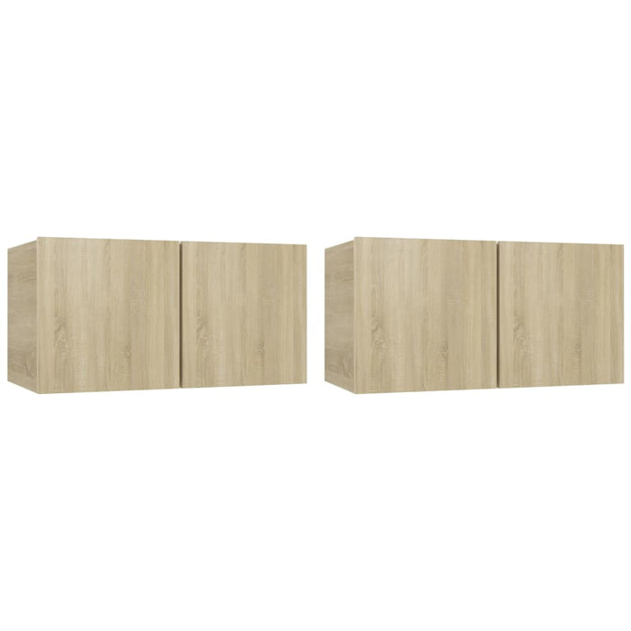 Set dulap TV, 4 piese, stejar sonoma, lemn prelucrat - WALTI WALTI