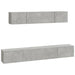 Set dulap TV, 4 piese, gri beton, lemn prelucrat - WALTI WALTI