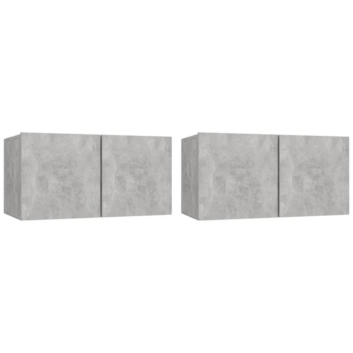 Set dulap TV, 4 piese, gri beton, lemn prelucrat - WALTI WALTI