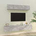Set dulap TV, 4 piese, gri beton, lemn prelucrat - WALTI WALTI