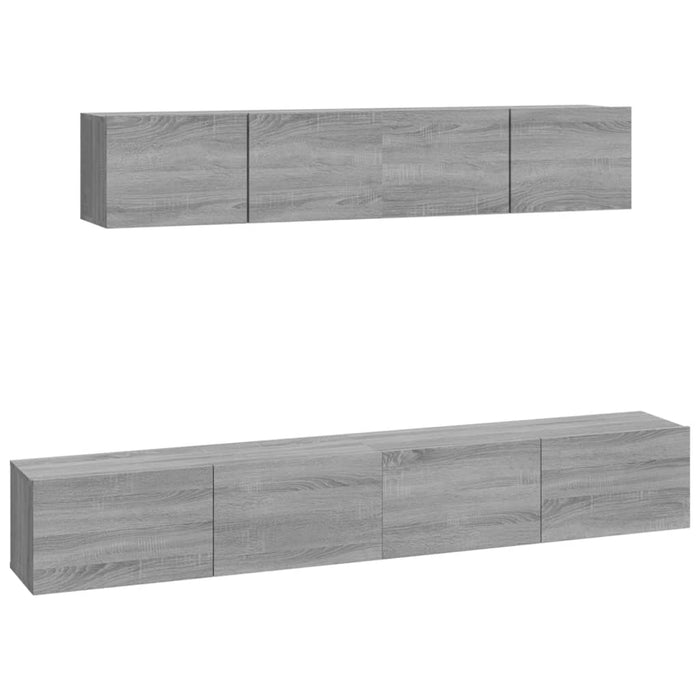 Set dulapuri TV, 4 piese, gri sonoma, lemn prelucrat - WALTI WALTI