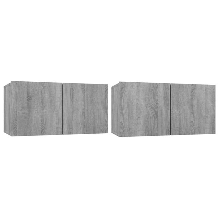 Set dulapuri TV, 4 piese, gri sonoma, lemn prelucrat - WALTI WALTI