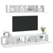 Set dulap TV, 4 piese, alb, lemn prelucrat - WALTI WALTI