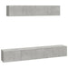 Set dulap TV, 4 piese, gri beton, lemn prelucrat - WALTI WALTI