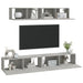 Set dulap TV, 4 piese, gri beton, lemn prelucrat - WALTI WALTI