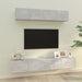 Set dulap TV, 4 piese, gri beton, lemn prelucrat - WALTI WALTI