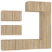 Set dulap TV, 6 piese, stejar sonoma, lemn prelucrat - WALTI WALTI