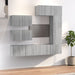 Set dulapuri TV, 6 piese, gri sonoma, lemn prelucrat - WALTI WALTI