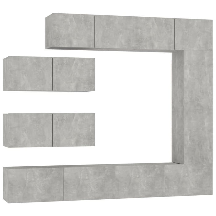 Set dulapuri TV, 7 piese, gri beton, lemn prelucrat - WALTI WALTI
