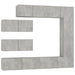Set dulapuri TV, 7 piese, gri beton, lemn prelucrat - WALTI WALTI