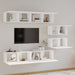 Set dulap TV, 6 piese, alb, lemn prelucrat - WALTI WALTI