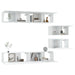 Set dulap TV, 6 piese, alb, lemn prelucrat - WALTI WALTI