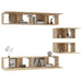 Set dulap TV, 6 piese, stejar sonoma, lemn prelucrat - WALTI WALTI