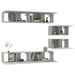 Set dulap TV, 6 piese, gri beton, lemn prelucrat - WALTI WALTI