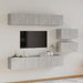Set dulap TV, 6 piese, gri beton, lemn prelucrat - WALTI WALTI