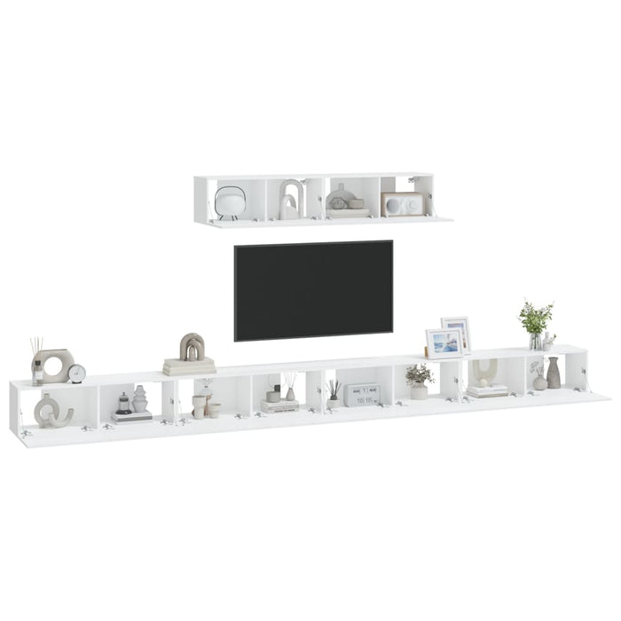 Set dulap TV, 6 piese, alb, lemn prelucrat WALTI