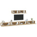 Set dulap TV, 6 piese, stejar sonoma, lemn prelucrat - WALTI WALTI