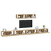 Set dulap TV, 6 piese, stejar sonoma, lemn prelucrat - WALTI WALTI