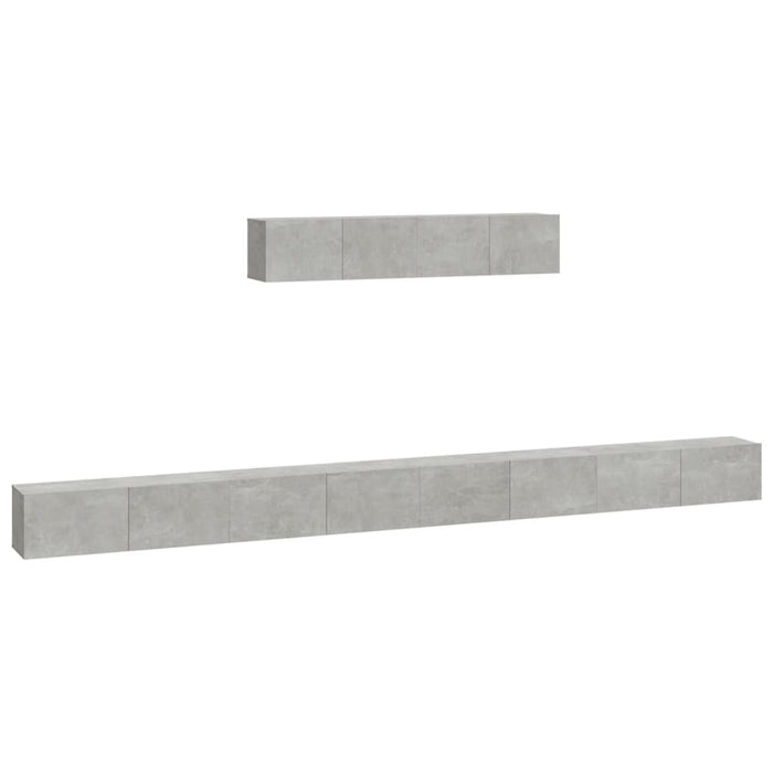 Set dulap TV, 6 piese, gri beton, lemn prelucrat WALTI