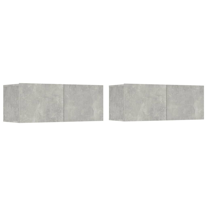 Set dulap TV, 6 piese, gri beton, lemn prelucrat WALTI