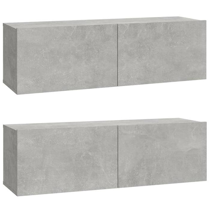 Set dulap TV, 6 piese, gri beton, lemn prelucrat WALTI