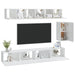 Set dulap TV, 6 piese, alb, lemn prelucrat - WALTI WALTI