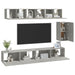 Set dulap TV, 6 piese, gri beton, lemn prelucrat - WALTI WALTI