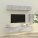 Set dulap TV, 6 piese, gri beton, lemn prelucrat - WALTI WALTI