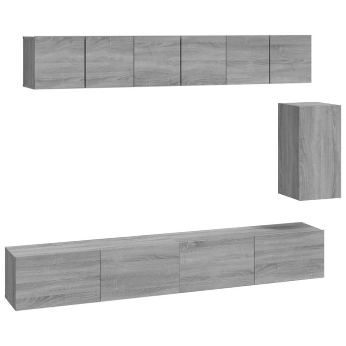 Set dulapuri TV, 6 piese, gri sonoma, lemn prelucrat - WALTI WALTI