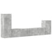 Set dulap TV, 4 piese, gri beton, lemn prelucrat - WALTI WALTI