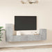 Set dulap TV, 4 piese, gri beton, lemn prelucrat - WALTI WALTI