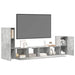 Set dulap TV, 4 piese, gri beton, lemn prelucrat - WALTI WALTI