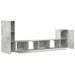 Set dulap TV, 4 piese, gri beton, lemn prelucrat - WALTI WALTI