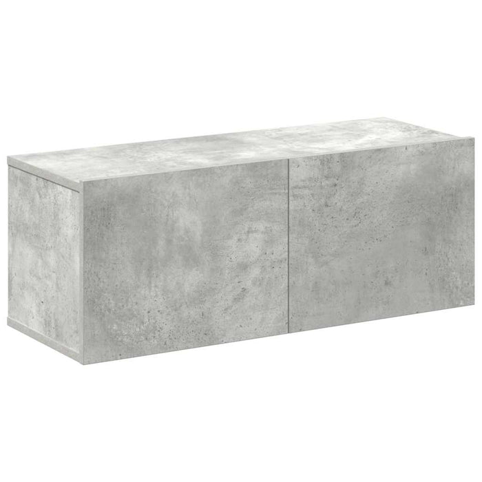 Set dulap TV, 4 piese, gri beton, lemn prelucrat - WALTI WALTI