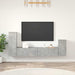Set dulap TV, 4 piese, gri beton, lemn prelucrat - WALTI WALTI