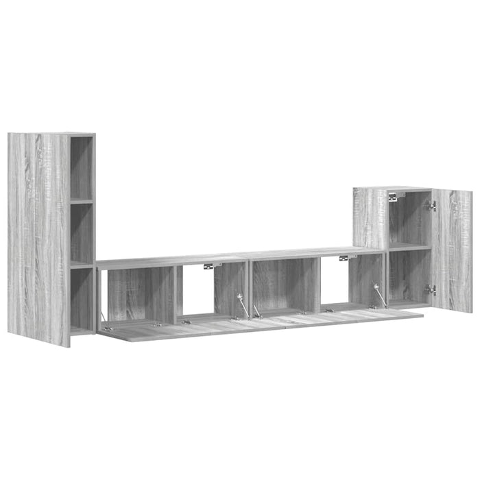 Set dulapuri TV, 4 piese, gri sonoma, lemn prelucrat WALTI