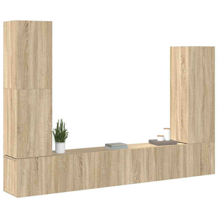 Set dulap TV, 4 piese, stejar sonoma, lemn prelucrat - WALTI WALTI