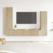 Set dulap TV, 4 piese, stejar sonoma, lemn prelucrat - WALTI WALTI