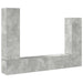 Set dulap TV, 4 piese, gri beton, lemn prelucrat - WALTI WALTI