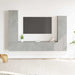 Set dulap TV, 4 piese, gri beton, lemn prelucrat - WALTI WALTI